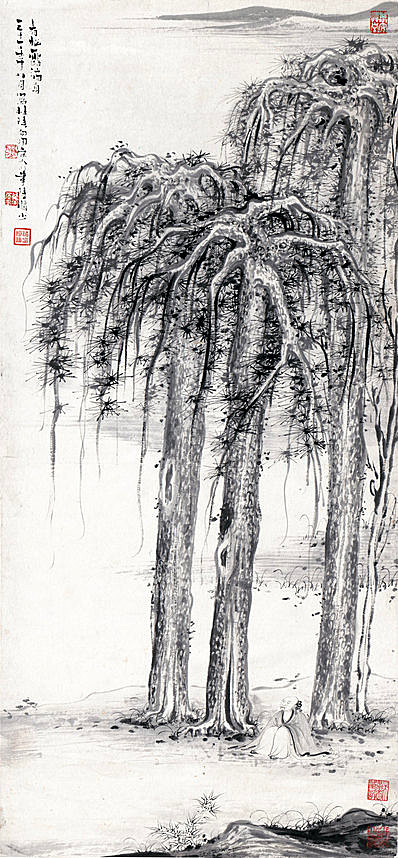 近代画.青松露滴_5140.11079