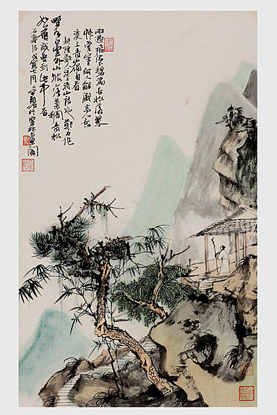 近代画.郑力_雨过飞流_6744.10116