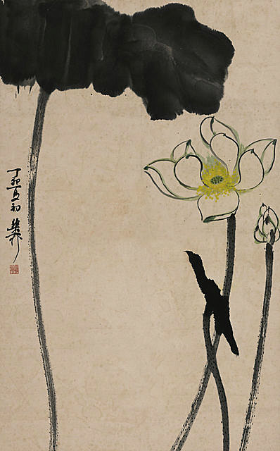 近代画.谢稚柳_荷花图轴_4976.8000