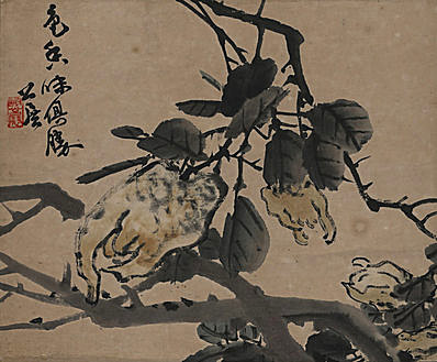 近代画.谢公展_佛手回春图轴_6022.4980