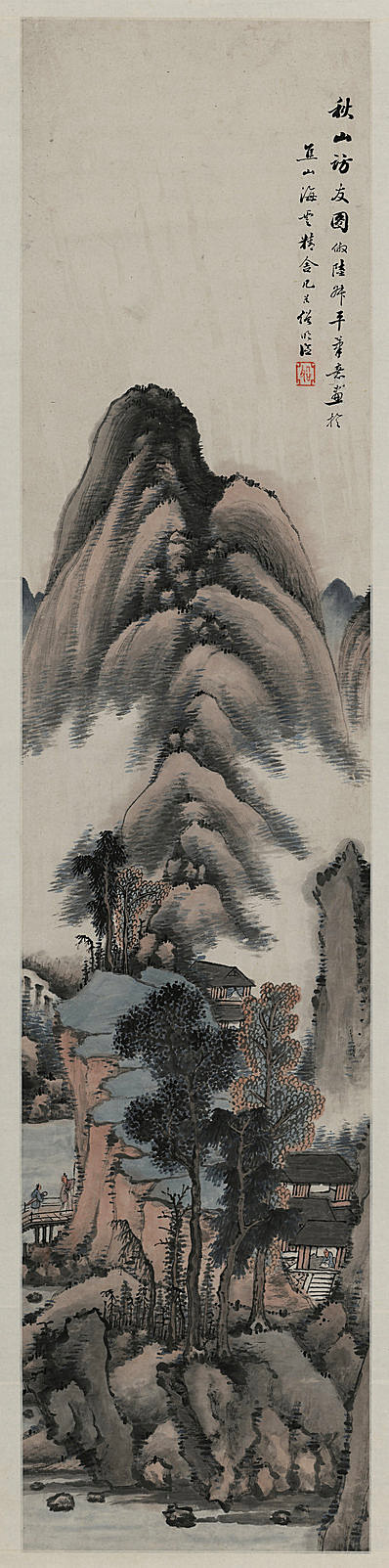 近代画.明俭_山水四条_4797.19320