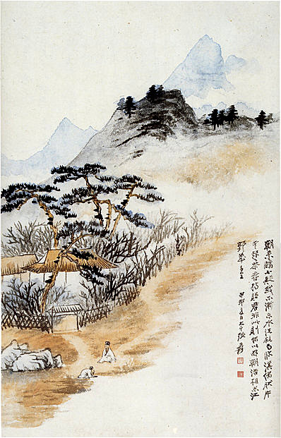 近代画.张大千_山水人物页_3148.4913