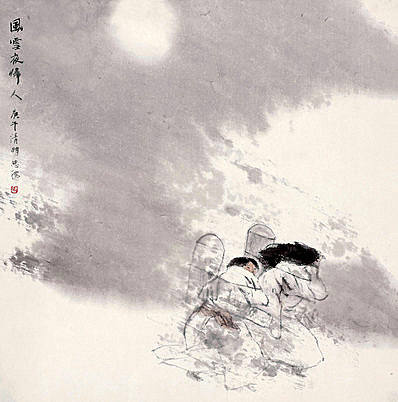 近代画.周思聪_风雪夜归_5000.5057