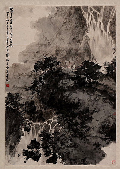 近代画.傅抱石_满身苍翠惊高风_10624.14912