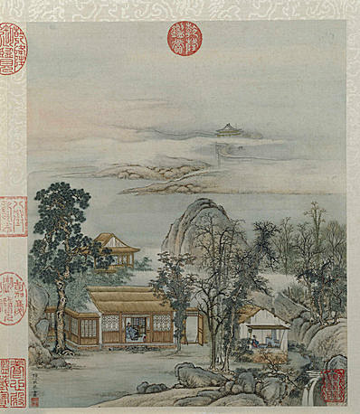 清代画.陈枚_山水楼阁图册_8_4272.4920