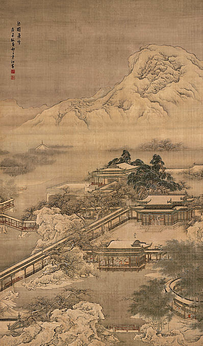 清代画.袁江_梁园飞雪图绢本设色纵北京故_11682.19941_288dpi