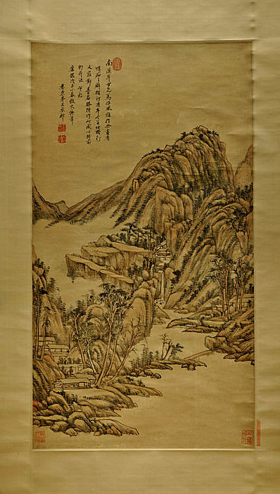 清代画.王原祁_仿大痴山水图轴纸本天津艺术博物_5906.10423