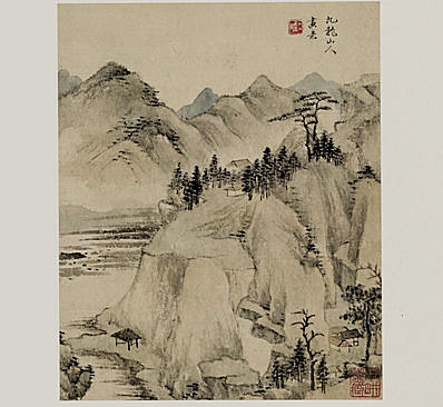 清代画.查士标_山水十开_纸本_5_3910.3600