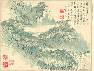 明代画.陈洪绶_花卉山水_纸_1_4206.3160