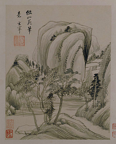 明代画.董其昌_山水册张_4_4220.5213