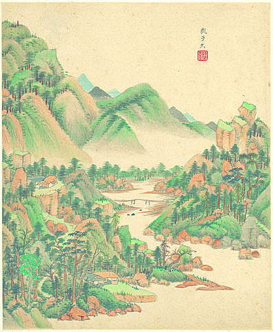 明代画.王鉴_仿古山水纸本_1_3573.4345