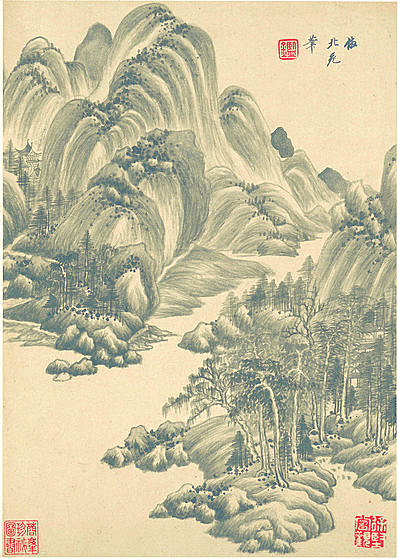 明代画.王鉴_仿古山水二纸本_1_2616.3664