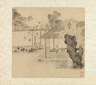 明代画.文徵明.山水诗画册_6_4500.3990