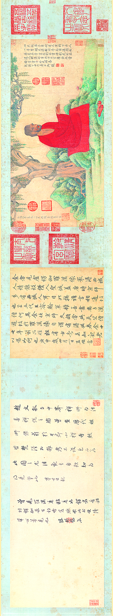 元代画.赵孟_红衣西域僧图卷画芯_绢_纸本_23189.4285