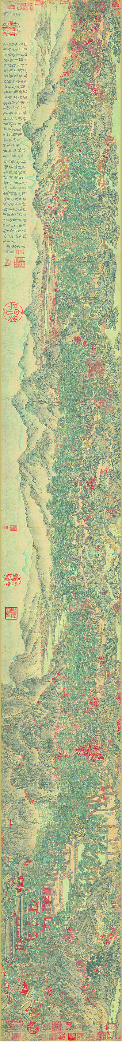 元代画.王蒙_太白山图卷画芯全图_纸本_33209.3900