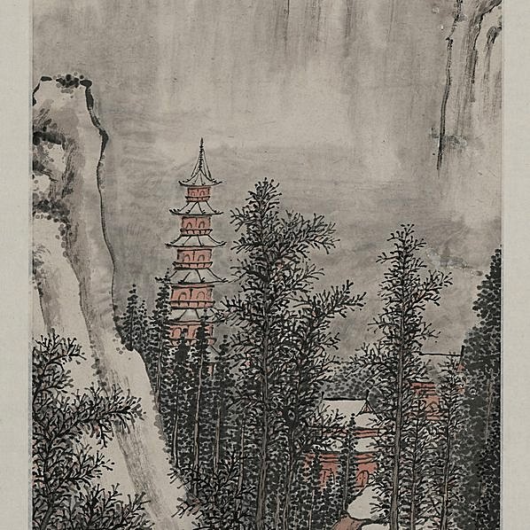 近代画.明俭_山水四条屏_11_4835.19357