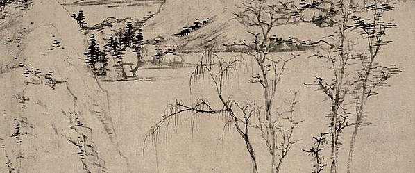 清代画.查士标_青山卞居轴天_6496.10819