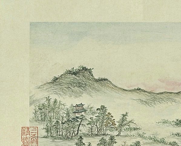 清代画.张若澄_燕山八景图_北京故宫_金台夕_5198.4189