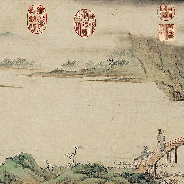 清代画.上睿_携琴访友图旅顺博物_12544.3295