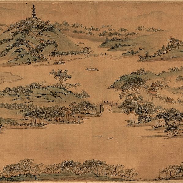 明代画.文徵明.吴中胜概图_画芯_绢本_20728.3710