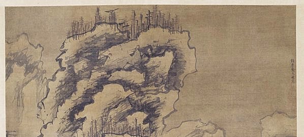 明代画.戴进_雪景山水轴绢本_6142.11090