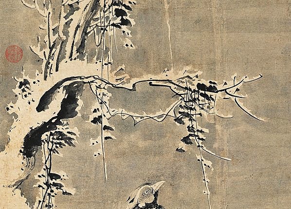 明代画.吕纪_寒雪山鸡图轴纸本_3780.10863