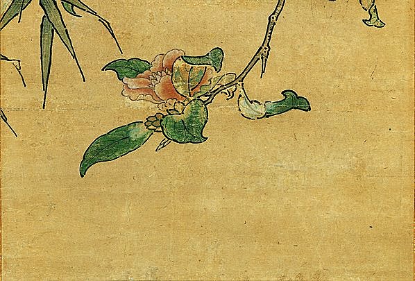 明代画_山茶花小禽图_绢布_3780.10215