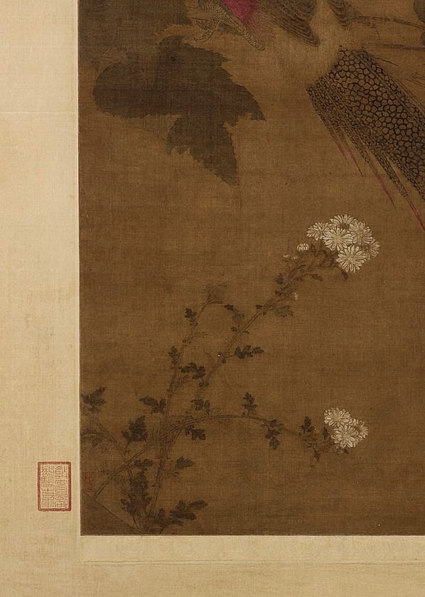 宋代画.赵佶_芙蓉锦鸡图_宋徽宗赵佶_芙蓉锦鸡图绢本_9312.13071