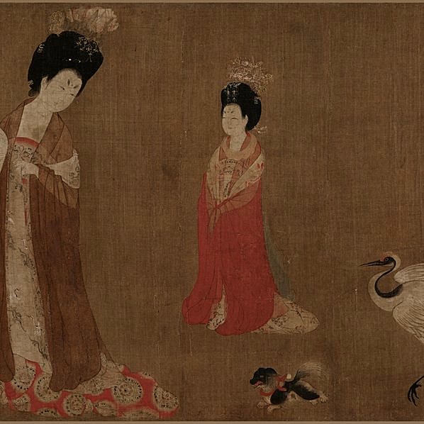 唐代画.周肪_簪花仕女图卷_全卷_绢本传世名画辽_63612.6393