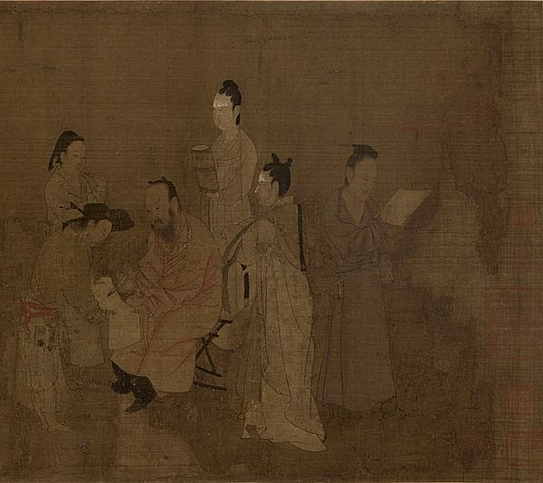 北齐_杨子华_北齐校书图_宋摹本残卷画芯_画卷题跋原为杨子华所画_唐代画阎立本再稿_13464.3267