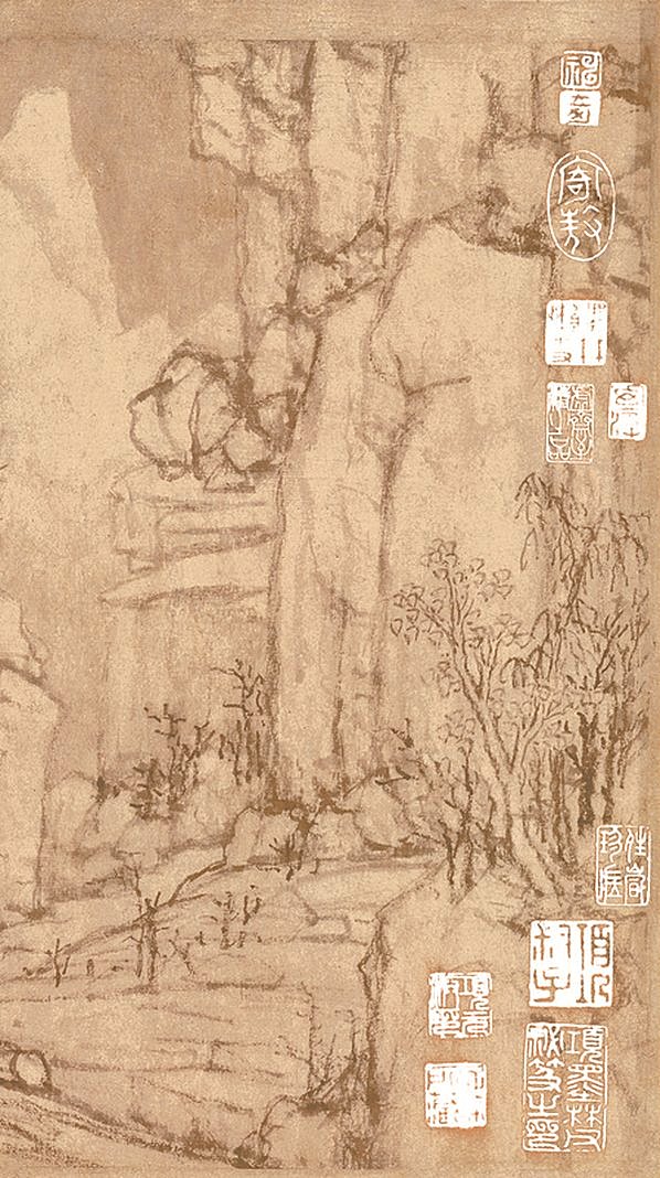 元代画.黄公望快雪时晴图_快雪时晴图_画