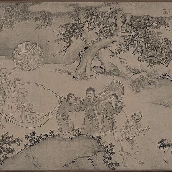 元代画.陈鉴如_竹林大士出山图_手卷_纸_138208.4054