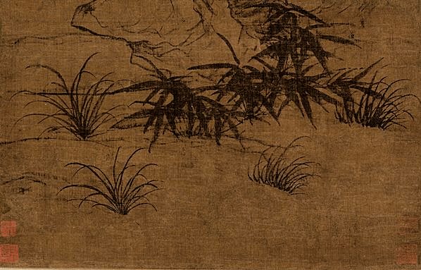 元代画.赵孟兆页_竹石图轴绢本_5204.13346