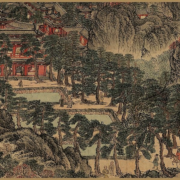 元代画.王蒙_太白山图卷画芯全图_纸本_33209.3900