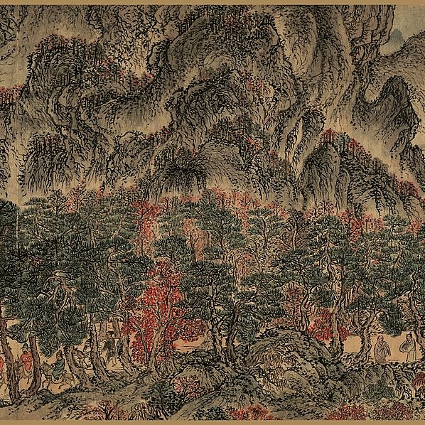 元代画.王蒙_太白山图卷画芯全图_纸本_33209.3900