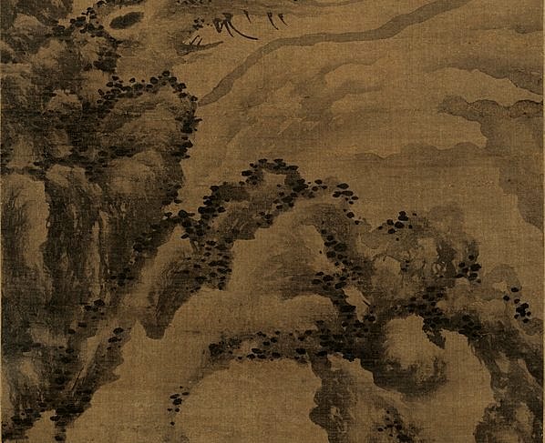 元代画.李士行_枯木竹石图轴绢本上_6166.20079