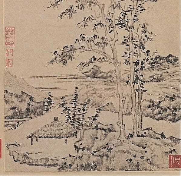 元代画.倪瓒_秋亭嘉树图_轴_纸本_4134.16142