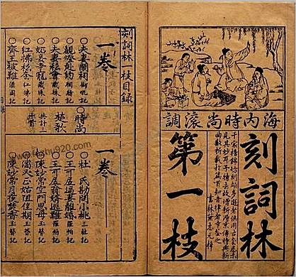 京板青阳时调词林一枝.四卷.明.黄文华选辑.明万历时期福建叶志元刊本