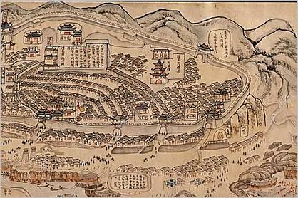 渝城图.约绘于1850-1900年.法国国家图书馆藏