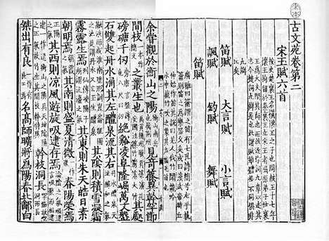 《古文苑》宋端平三年常州军刻淳祐六年盛如杞重修本_卷二