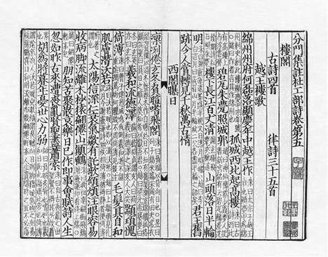 《分門集註杜工部詩》宋刻本_卷八