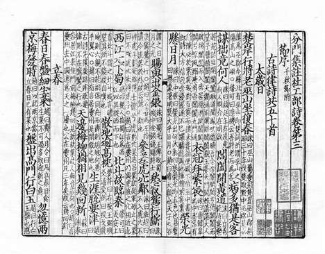 《分門集註杜工部詩》宋刻本_卷六