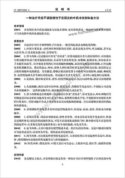 一种治疗月经不调型慢性子宫颈炎的中药冲洗剂制备方法