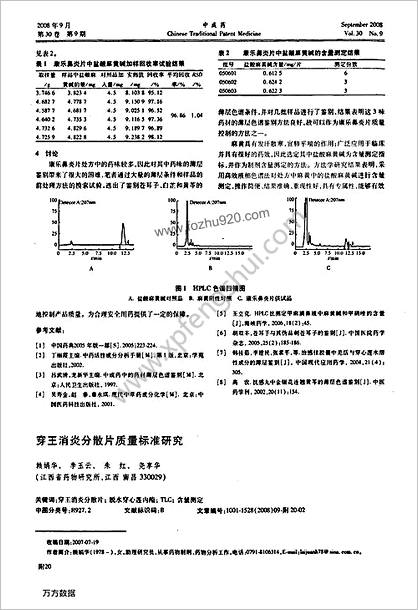 康乐鼻炎片质量标准研究